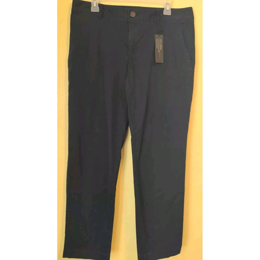 New Banana Republic Womens City Chino Pants Sz 8 Preppy Navy Blue Low Rise Ankle